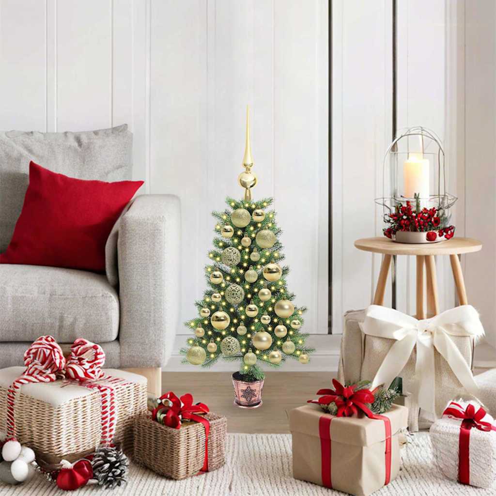JUNG Vida Weihnachtsbaum mit 150 LEDs mit Ständer Grün 65 cm PE