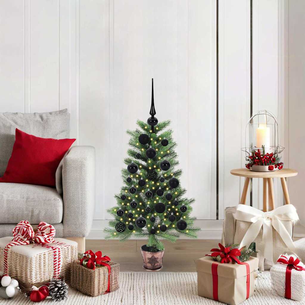 JUNG Vida Weihnachtsbaum mit 150 LEDs mit Ständer Grün 90 cm PE