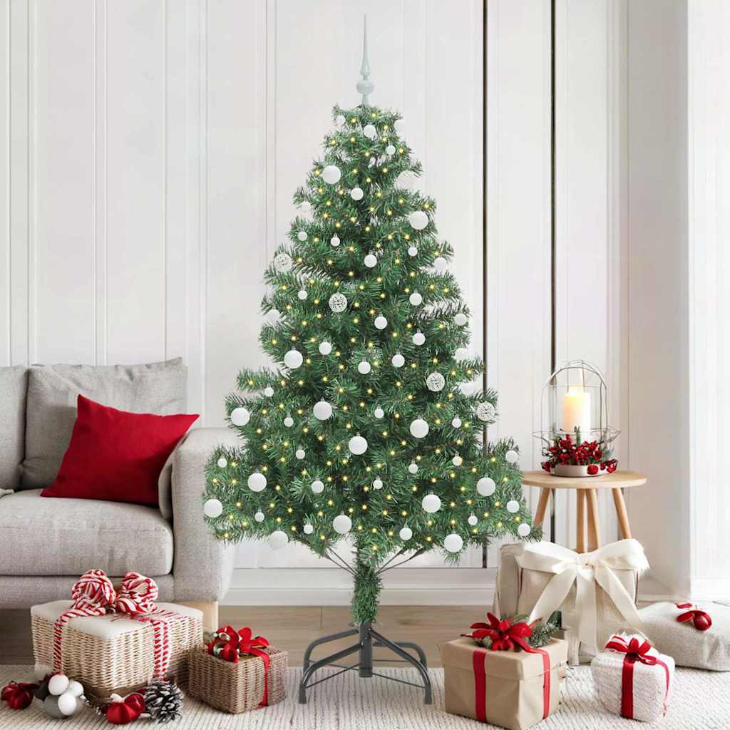 JUNG Vida Weihnachtsbaum mit 300 LEDs mit Ständer Grün 180 cm PVC