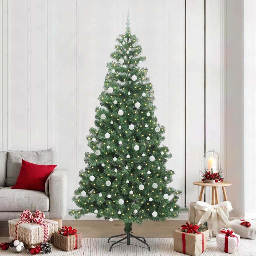 JUNG Vida Weihnachtsbaum mit 300 LEDs mit Ständer Grün 240 cm PVC