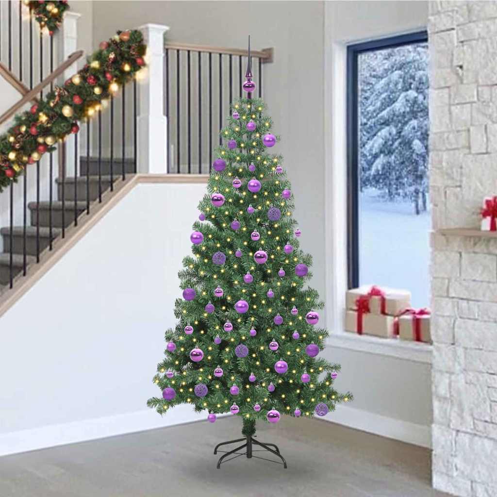 JUNG Vida Weihnachtsbaum mit 300 LEDs mit Ständer Grün 240 cm PVC
