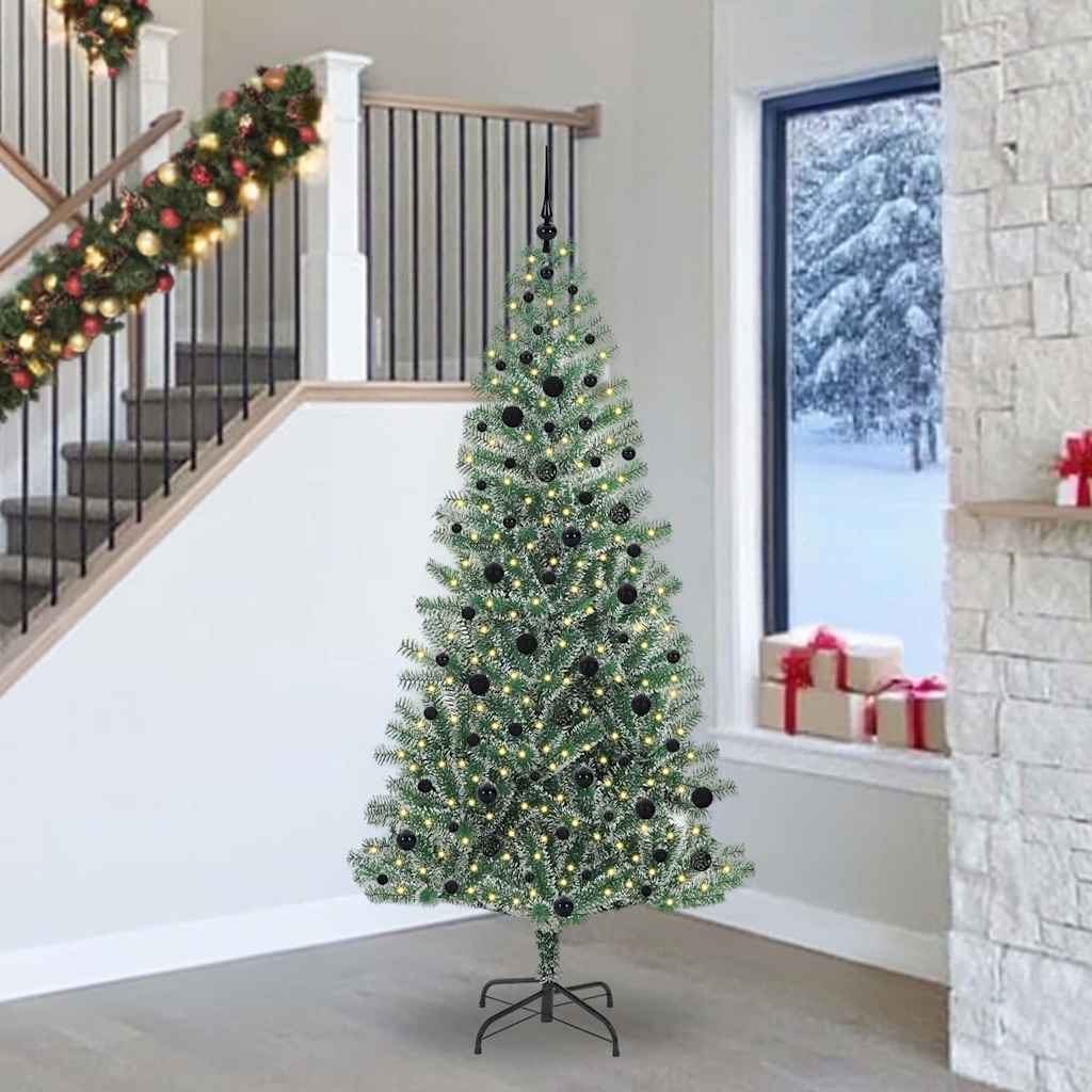 JUNG Vida Künstlicher Weihnachtsbaum beschneit mit LED Licht 240 cm