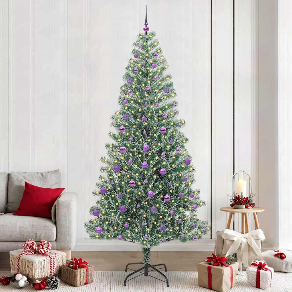 JUNG Vida Künstlicher Weihnachtsbaum beschneit mit LED Licht 240 cm