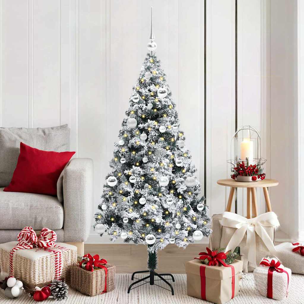 JUNG Vida Künstlicher Weihnachtsbaum mit 150 LEDs mit Ständer Weiß 150 cm