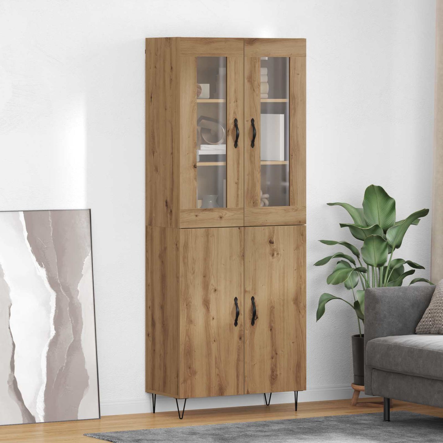 JUNG Vida Highboard Artisan-Eiche 69,5 x 34 x 180 cm Holzwerkstoff