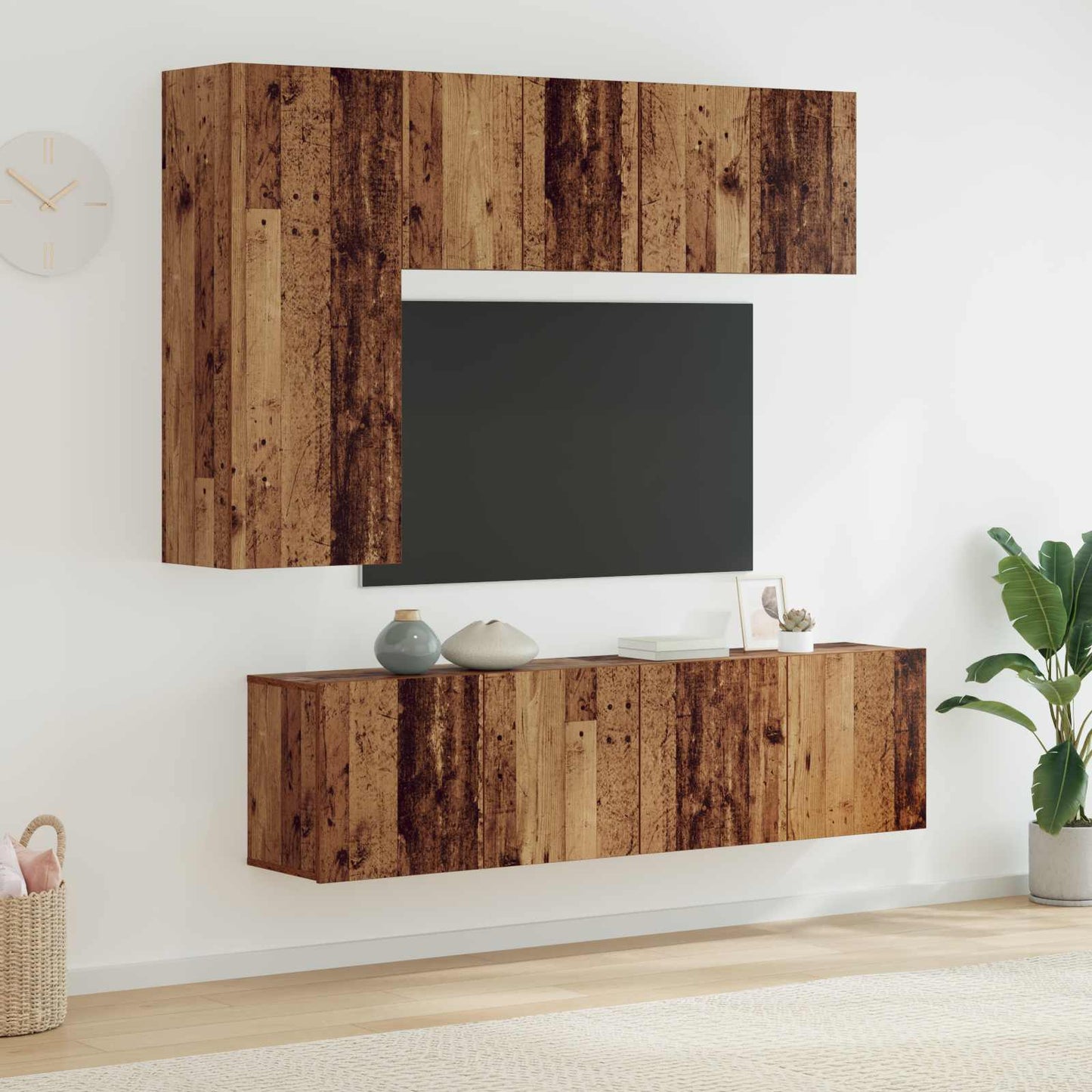 JUNG Vida TV-Wandmöbel Wandmontiert 5 pcs Altholz Holzwerkstoff