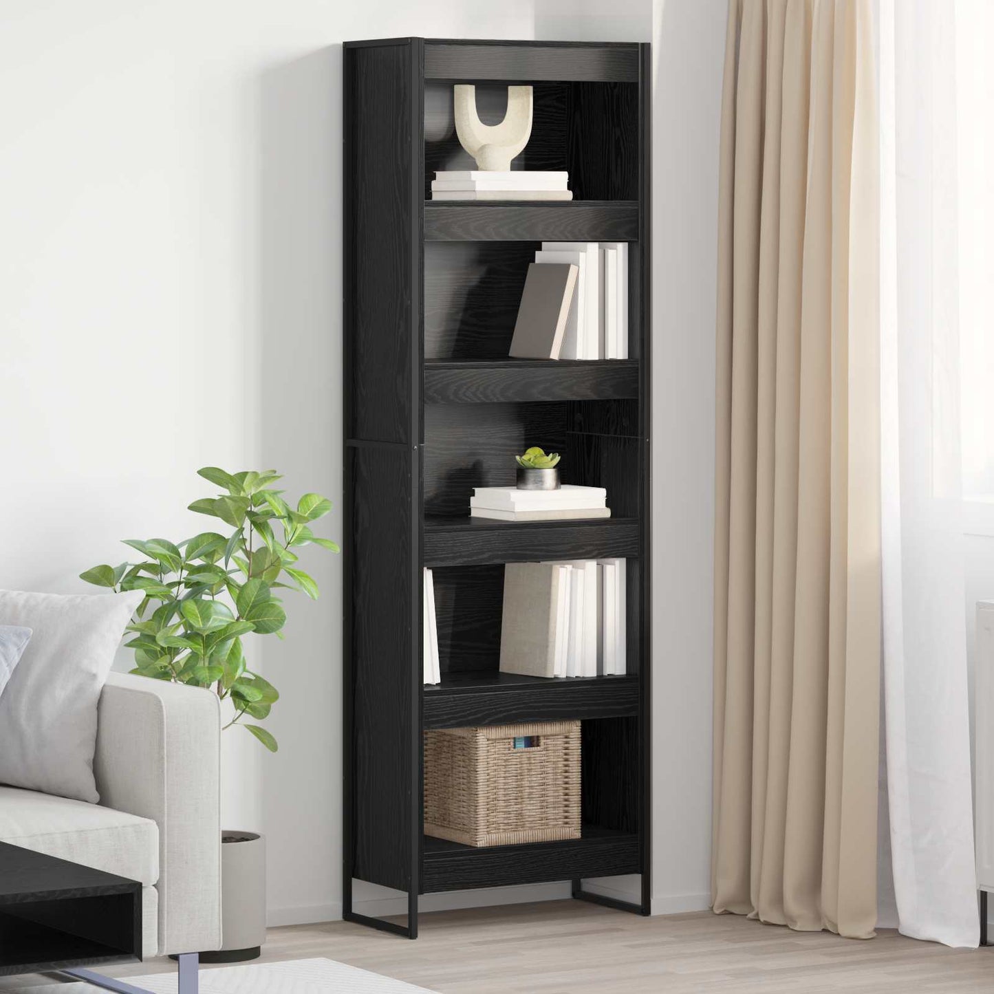 JUNG Vida Bücherregal 2 pcs Schwarz Eichen-Optik 80 x 30 x 155 cm