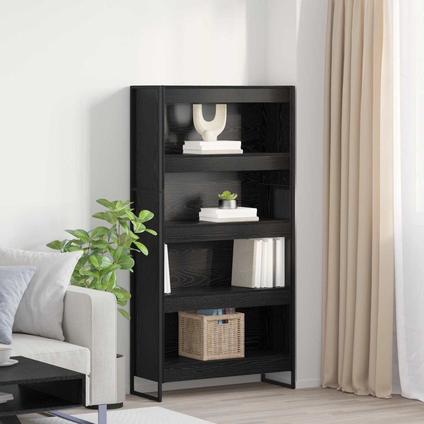 JUNG Vida Bücherregal 2 pcs Schwarz Eichen-Optik 80 x 30 x 155 cm