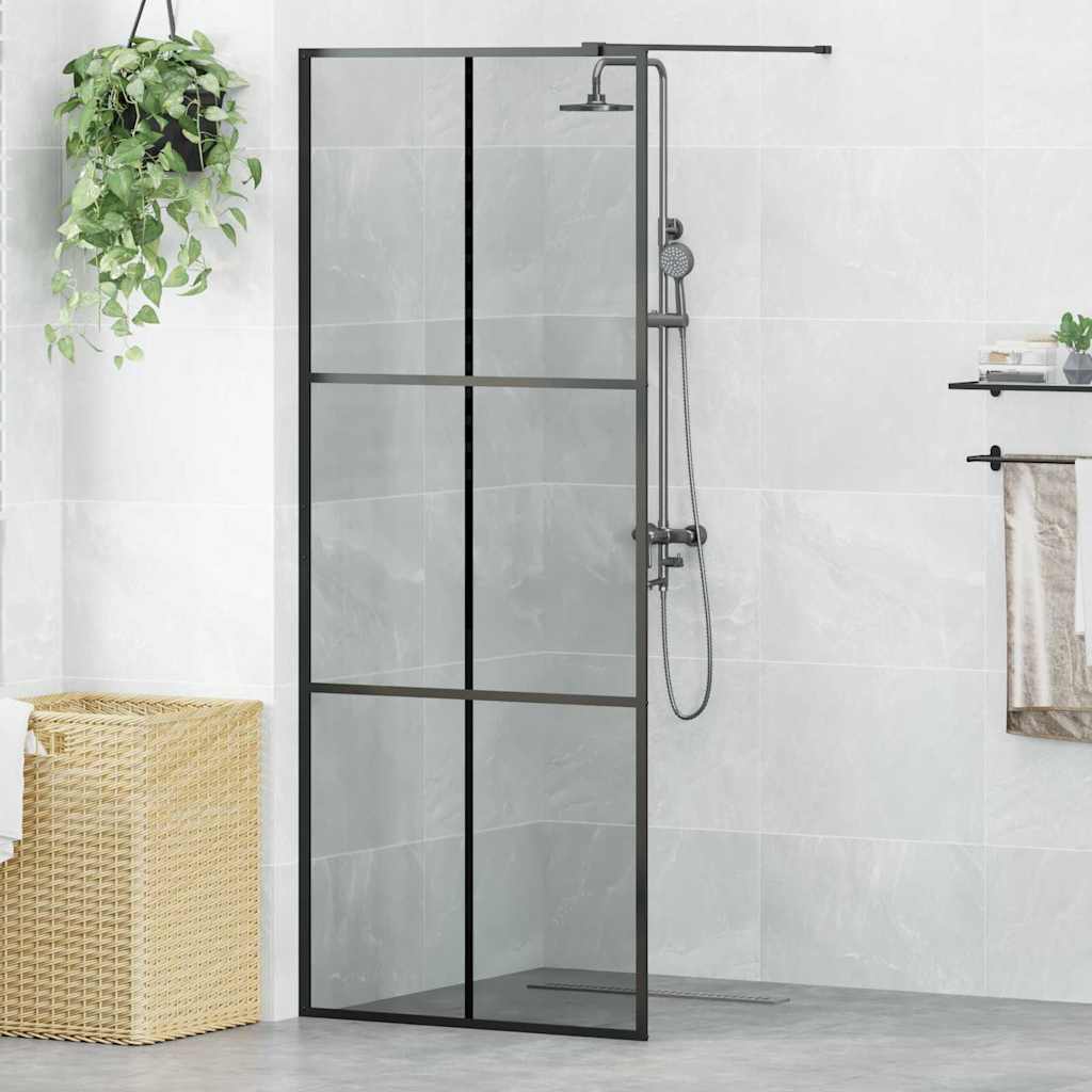 JUNG Vida Walk-in Duschwand Schwarz 80 x 195 cm Gehärtetes Glas