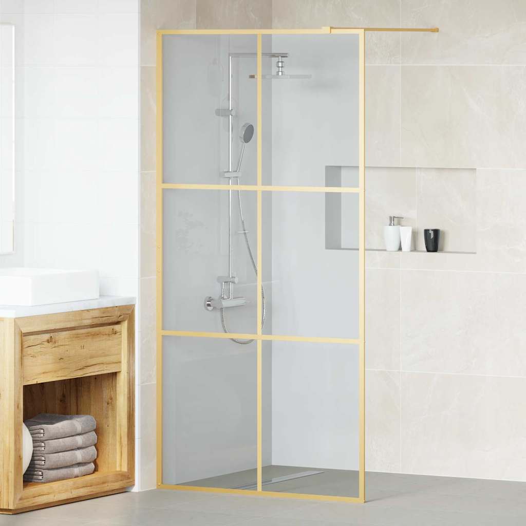 JUNG Vida Walk-in Duschwand Gold 100 x 195 cm Gehärtetes Glas