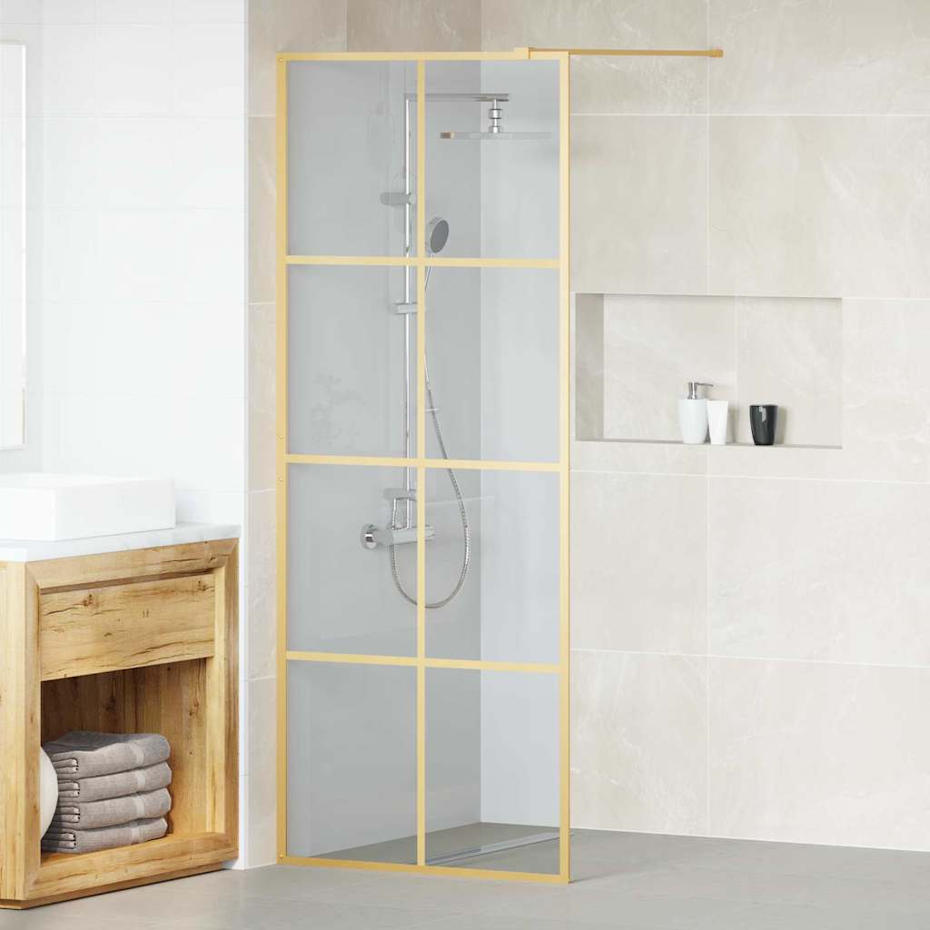 JUNG Vida Walk-in Duschwand Gold 80 x 195 cm Gehärtetes Glas