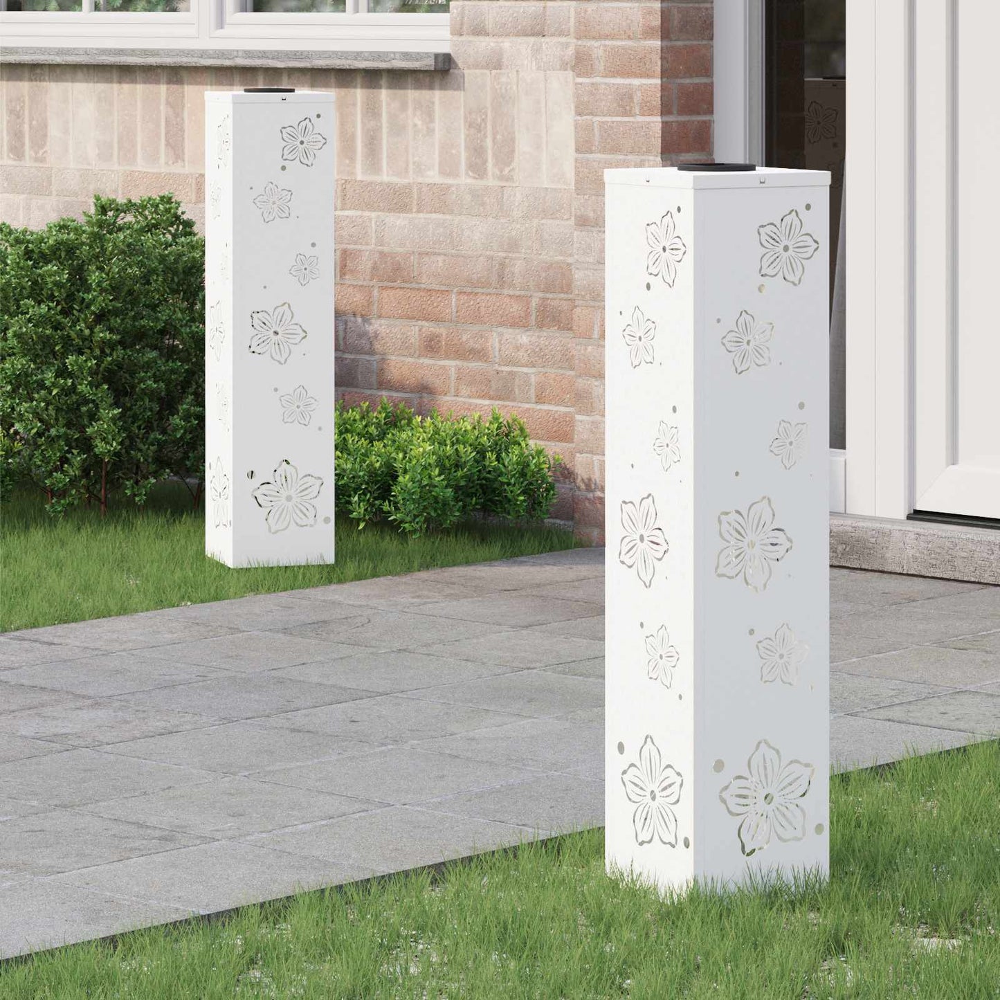 JUNG Vida Solar LED Weg Licht 2 pcs Weiß Kalt gewalzter Stahl