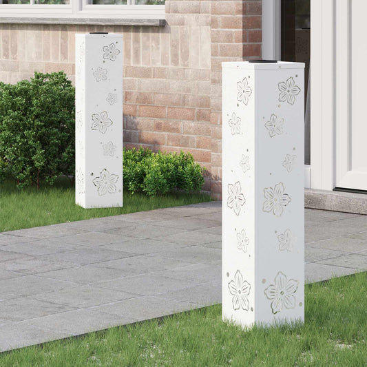 JUNG Vida Solar LED Weg Licht 2 pcs Weiß Kalt gewalzter Stahl