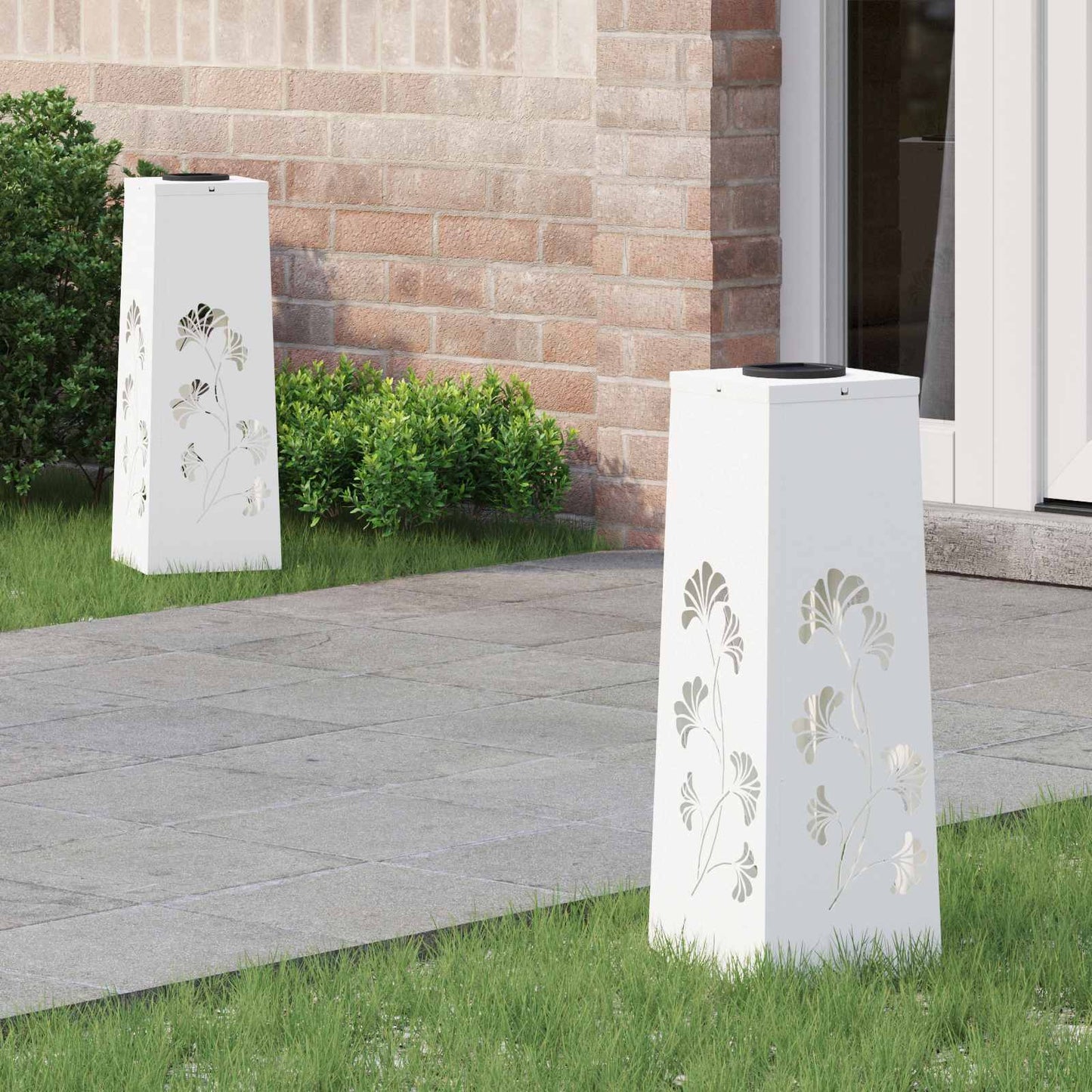 JUNG Vida Solar LED Weg Licht 2 pcs Weiß Kalt gewalzter Stahl