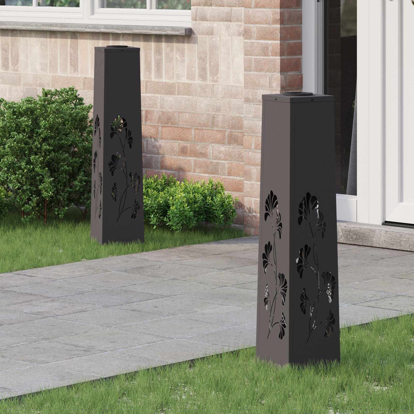 JUNG Vida Solar LED Weg Licht 2 pcs Schwarz Kalt gewalzter Stahl