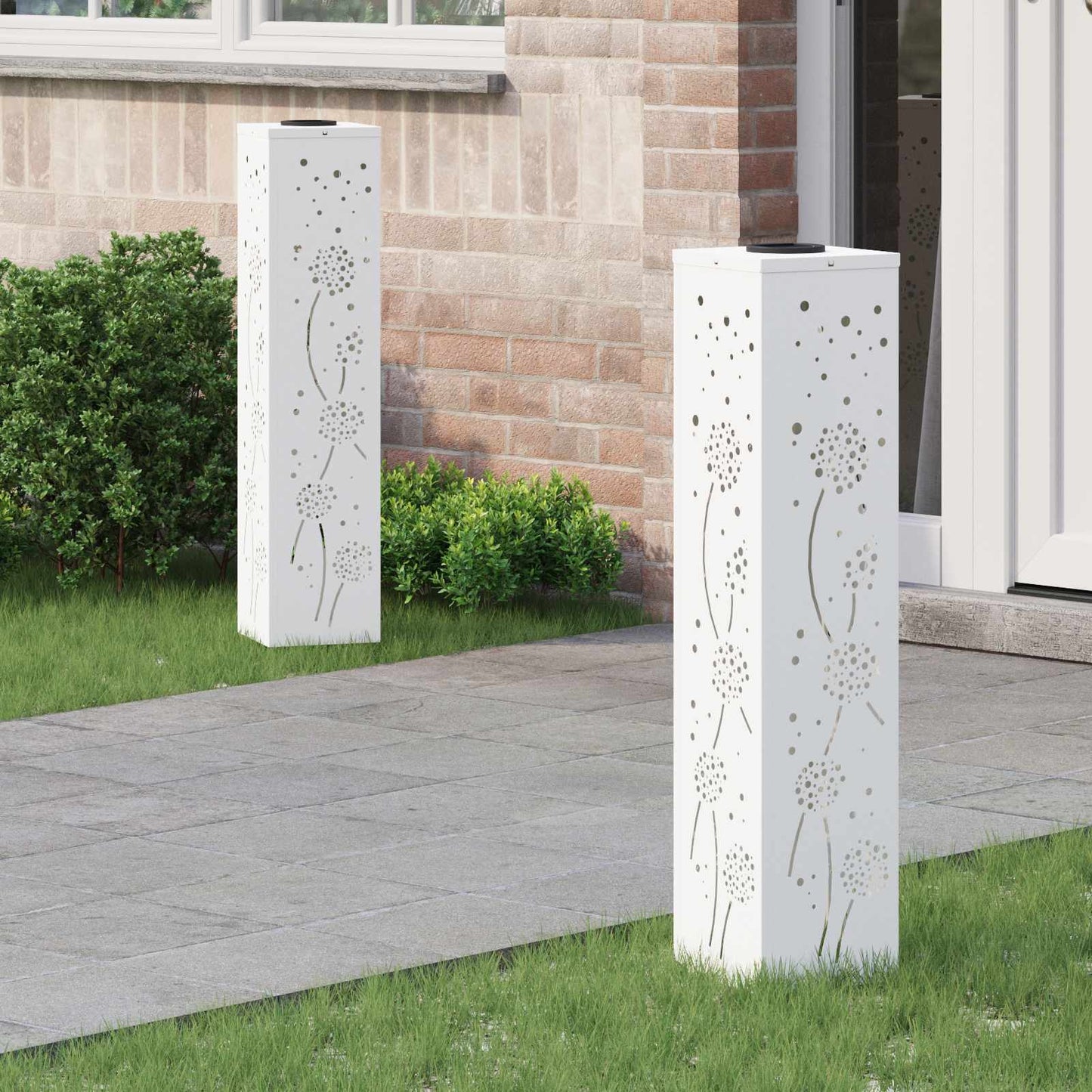 JUNG Vida Solar LED Weg Licht 2 pcs Weiß Kalt gewalzter Stahl
