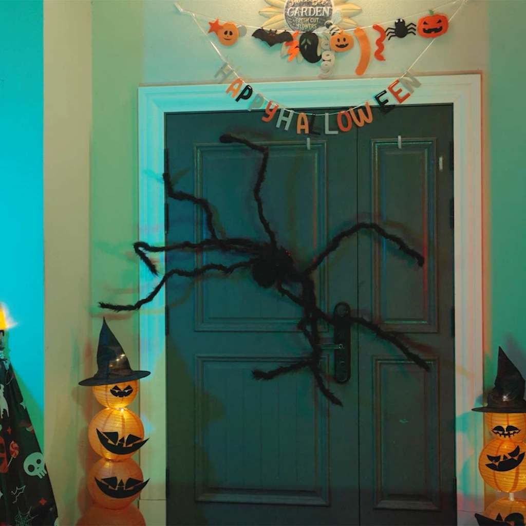 JUNG Vida Halloween Spinnen Dekoration 3 pcs Schwarz 200 cm