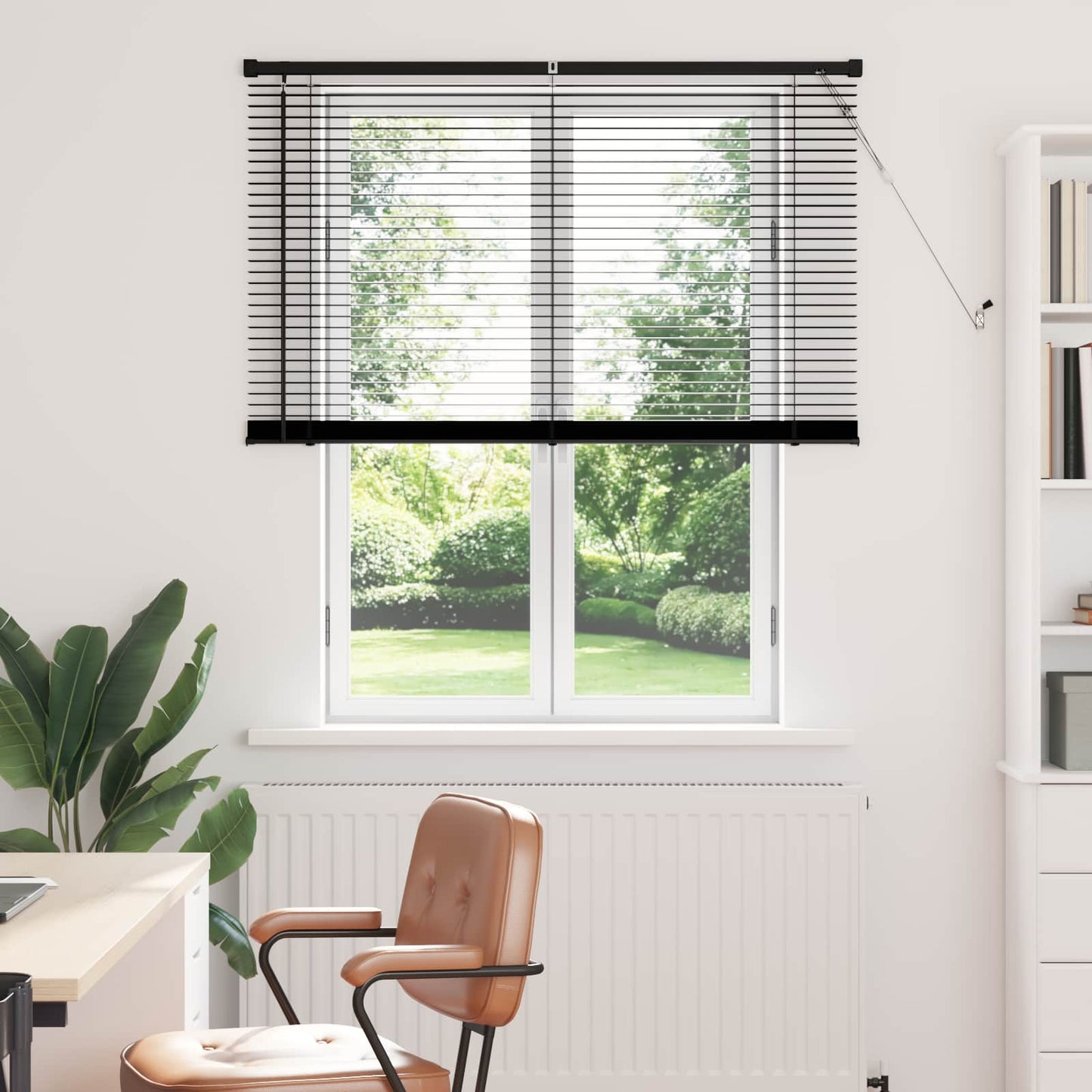 JUNG Vida Venetianer Jalousie Verstellbar Schwarz 150 x 120 cm PVC