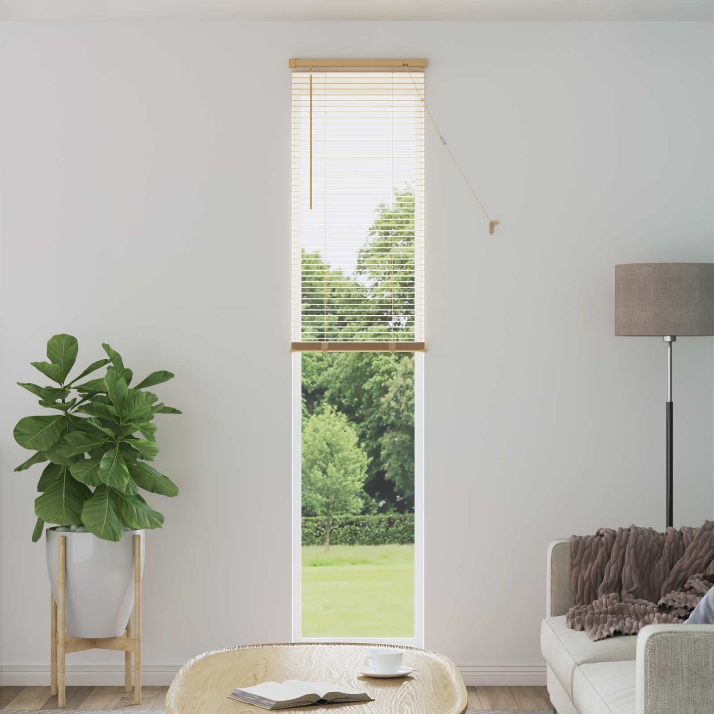 JUNG Vida Venetianer Jalousie Hellbraun mit Muster 213 x 50 cm PVC