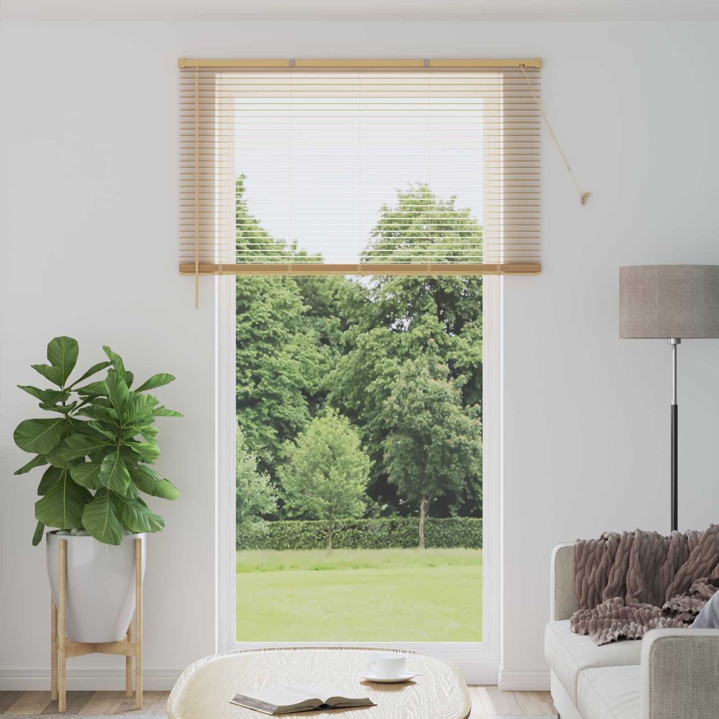 JUNG Vida Venetianer Jalousie Hellbraun mit Muster 213 x 130 cm PVC