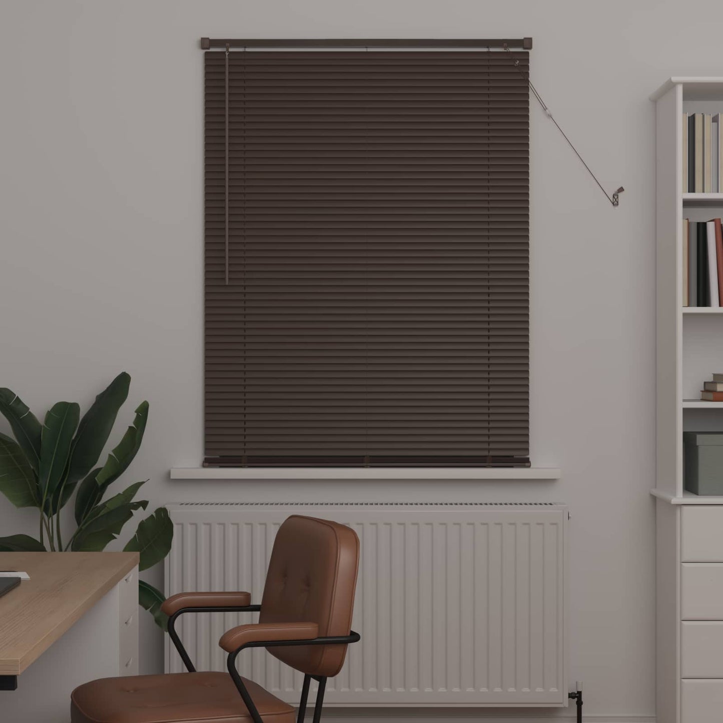 JUNG Vida Venetianer Jalousie Dunkelbraun mit Muster 150 x 100 cm PVC