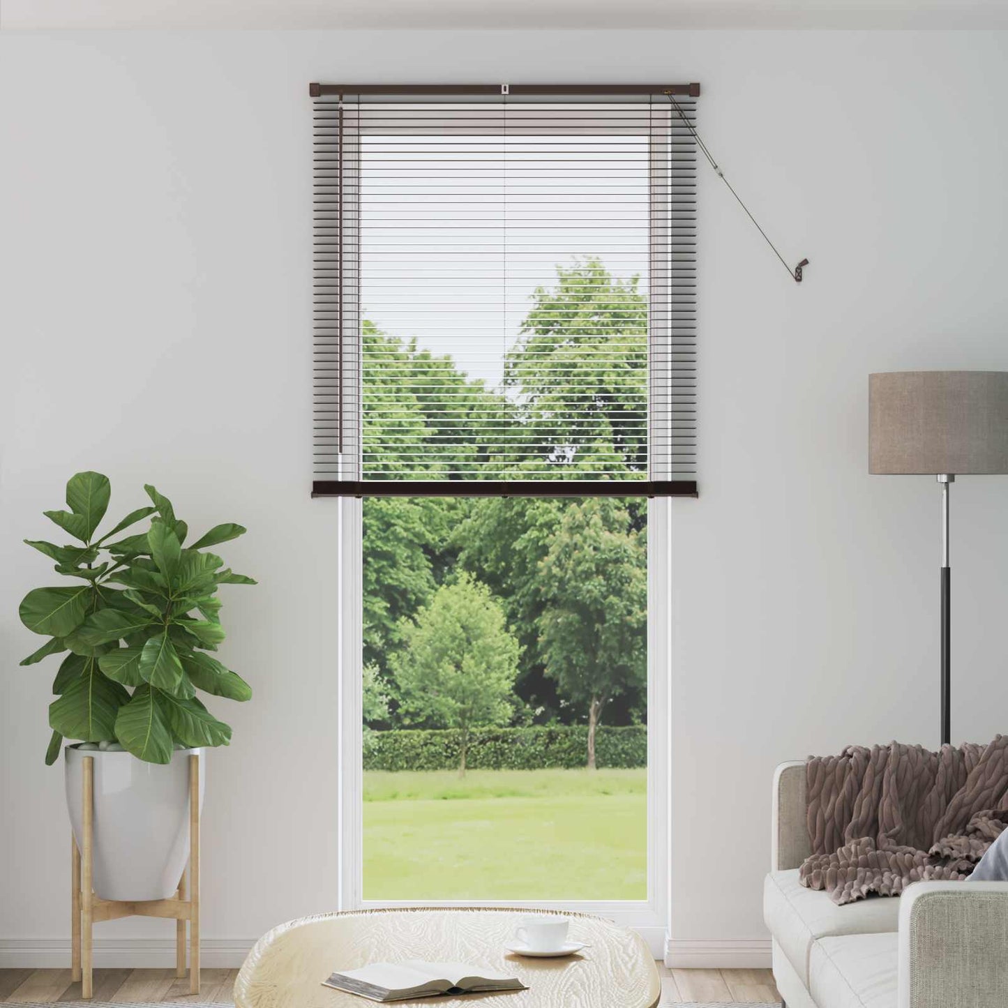 JUNG Vida Venetianer Jalousie Dunkelbraun mit Muster 213 x 80 cm PVC