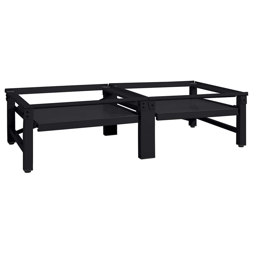 JUNG Vida Waschmaschinen-Podest 2 pcs Schwarz 124,5 x 61,5 x 32,5 cm