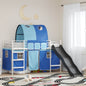 JUNG Vida Kinder-Etagenbett Weiß und Blau 99,5 x 190 cm Metall