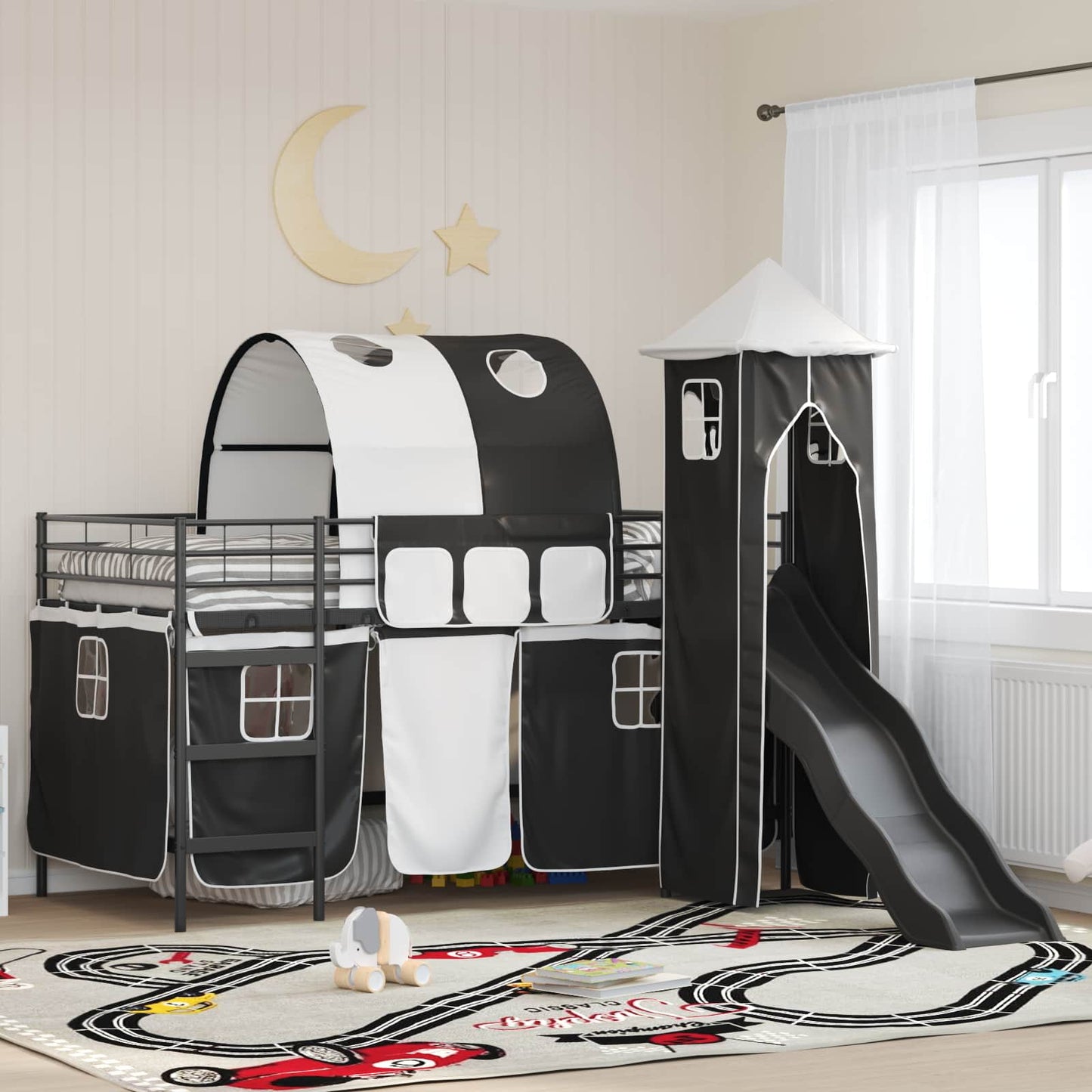 JUNG Vida Kinderloftbett Schwarz 79,5 x 200 cm Metall