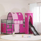 JUNG Vida Kinderloftbett Schwarz und Pink 107 x 200 cm Metall