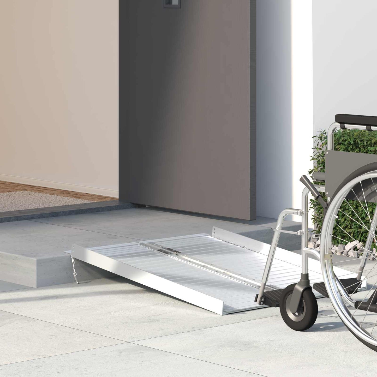 JUNG Vida Rampe für Rollstühle 270 kg Silber 92 x 73 x 5 cm Aluminium