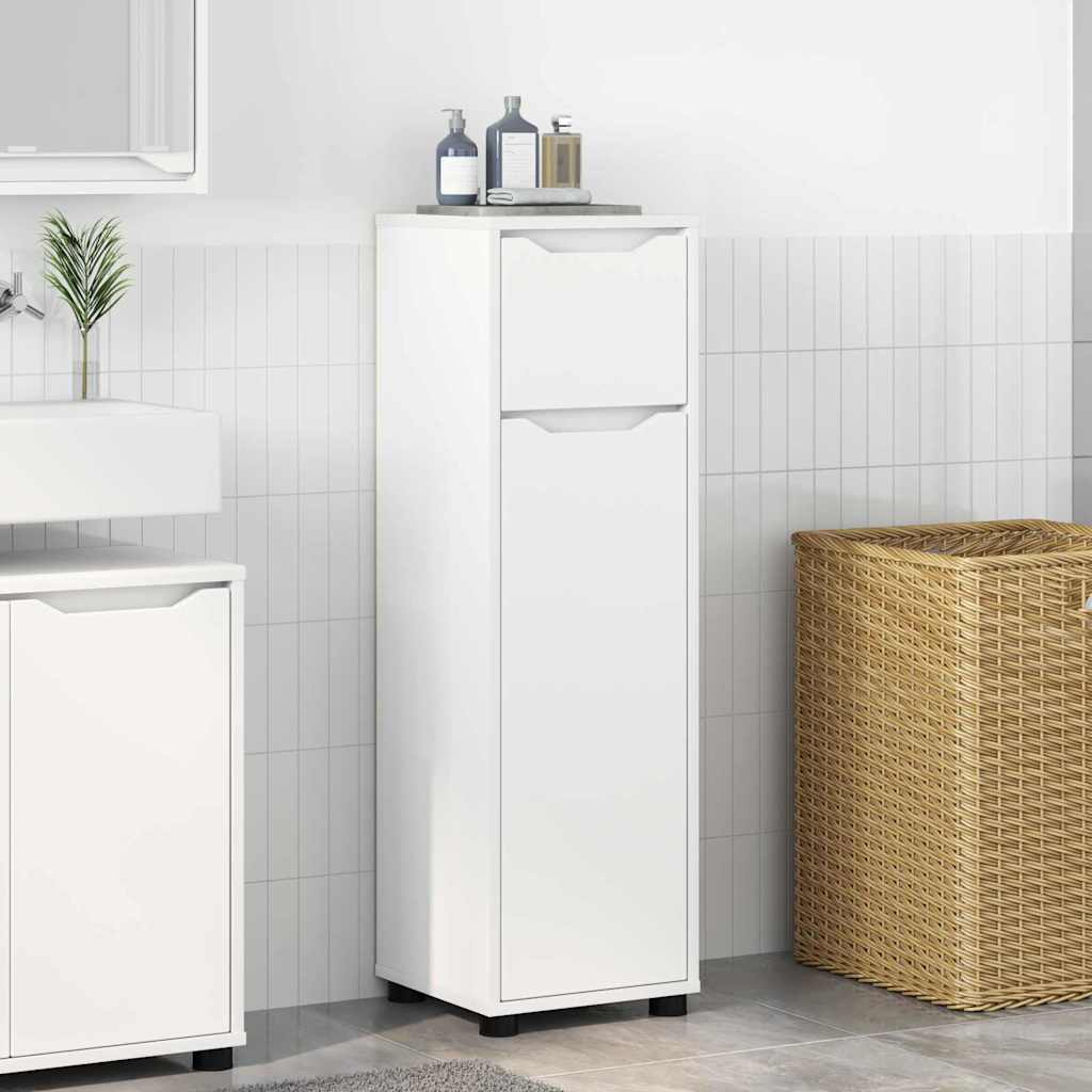 JUNG Vida Badezimmerschrank mit Tür Weiß 30,5 x 30 x 101 cm Holzwerkstoff