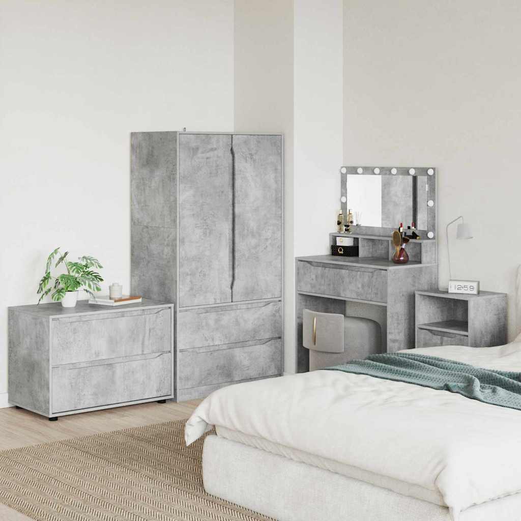 JUNG Vida Aufbewahrungsschrank Beton Grau 80 x 48 x 57 cm Holzwerkstoff