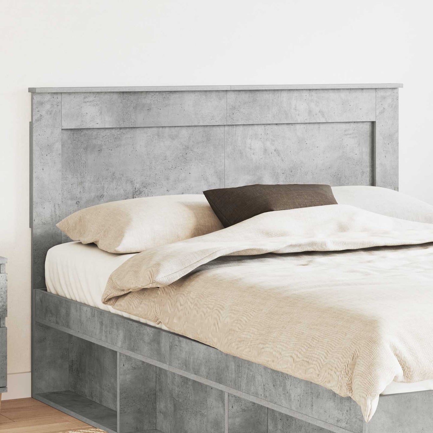 JUNG Vida Kopfteil mit Kopfteil Beton Grau 150 cm Holzwerkstoff