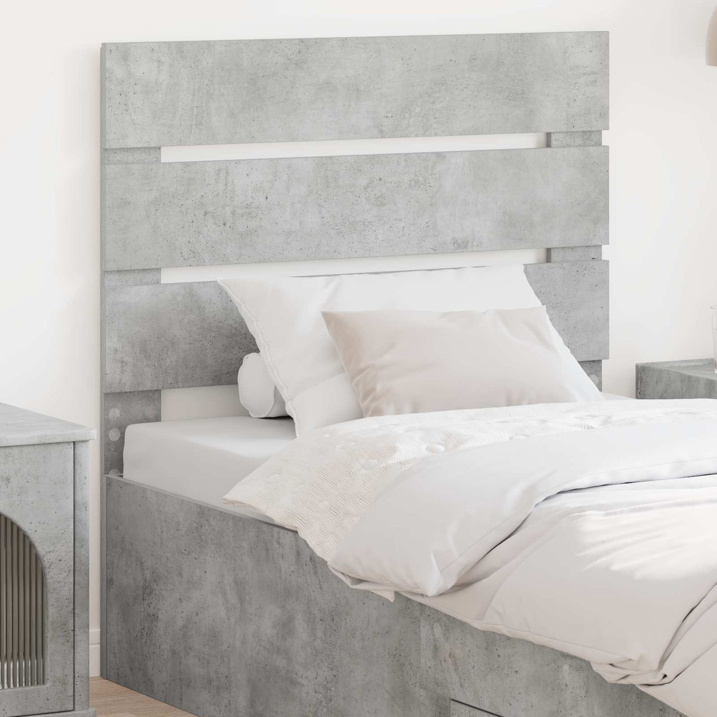 JUNG Vida Kopfteil mit Kopfteil Beton Grau 100 cm Holzwerkstoff
