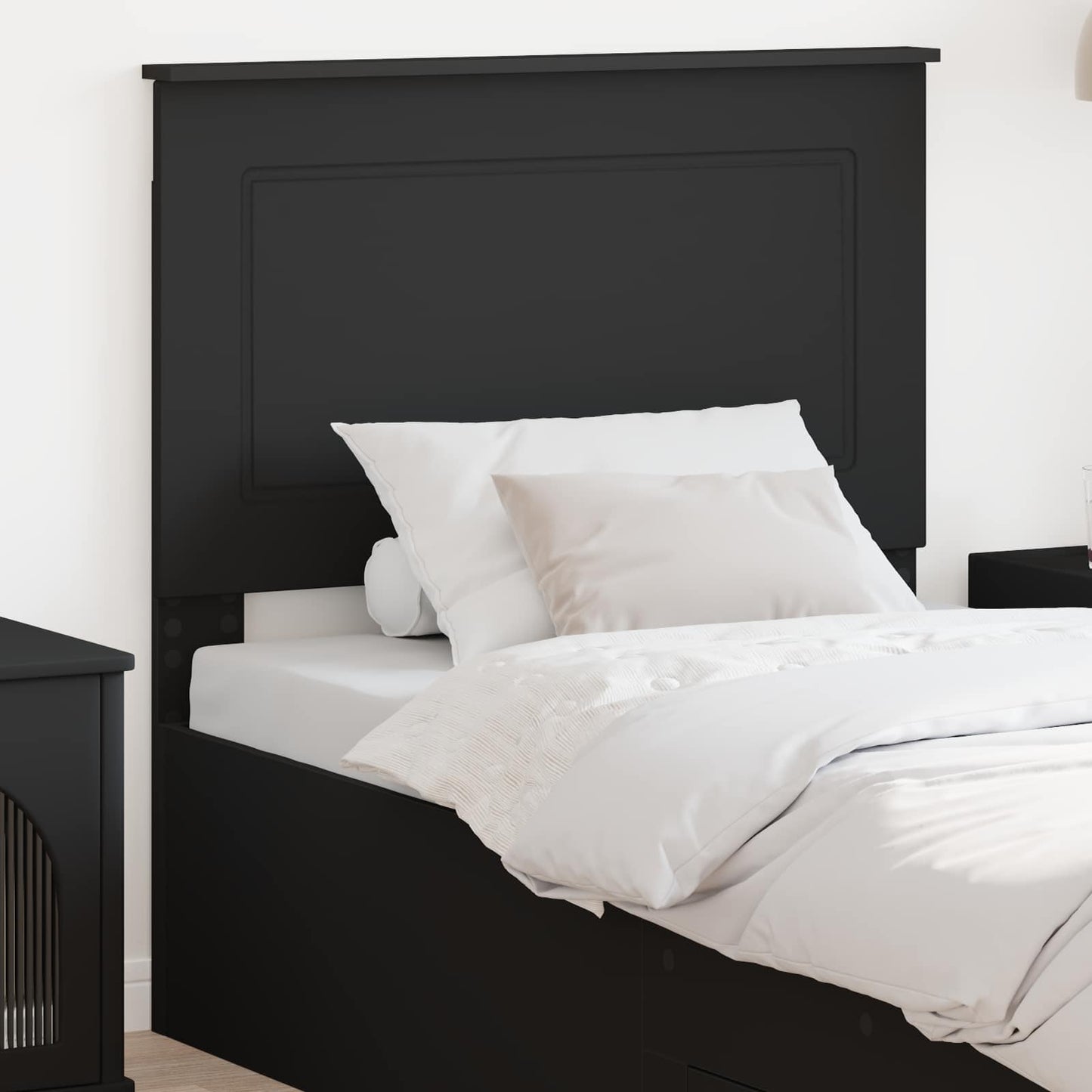 JUNG Vida Kopfteil mit Kopfteil Schwarz Eichen-Optik 90 cm Holzwerkstoff