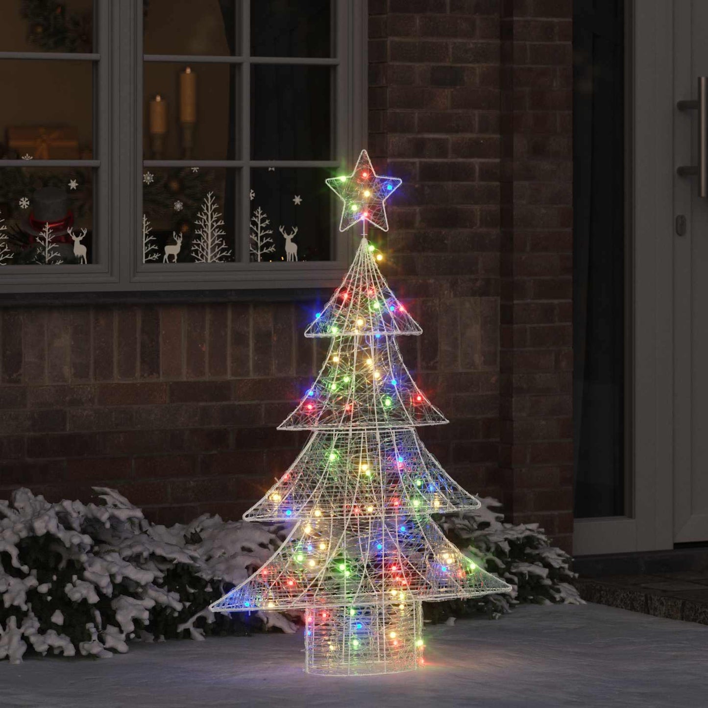 JUNG Vida Weihnachtsbaum mit 100 LEDs Mehrfarbig 120 cm Acryl