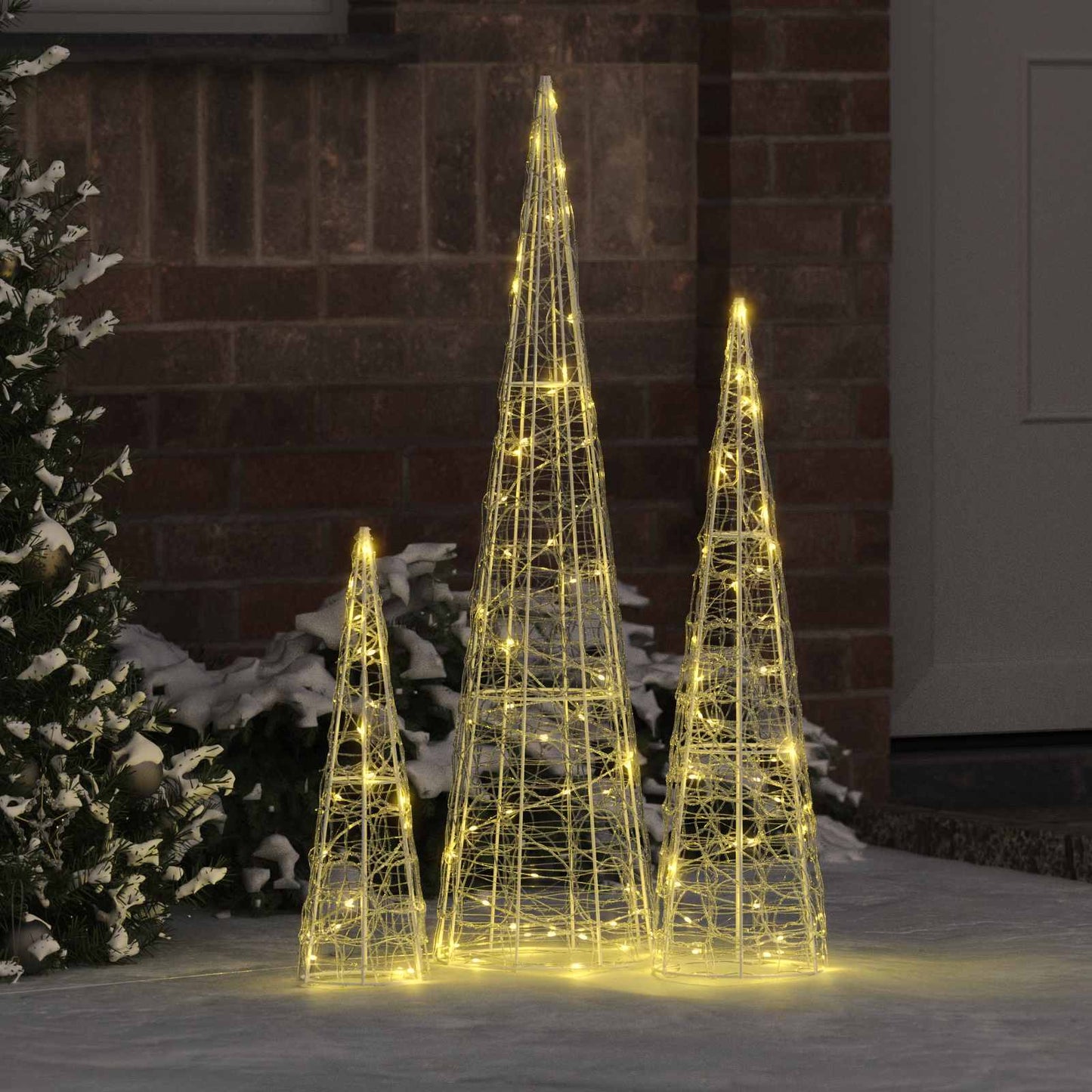 JUNG Vida Weihnachtsbaum mit 90 LEDs 3 pcs Warmweiß 20 x 20 x 80 cm Acryl