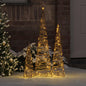 JUNG Vida Weihnachtsbaum 3 pcs Warmweiß 20 x 20 x 80 cm Rattan
