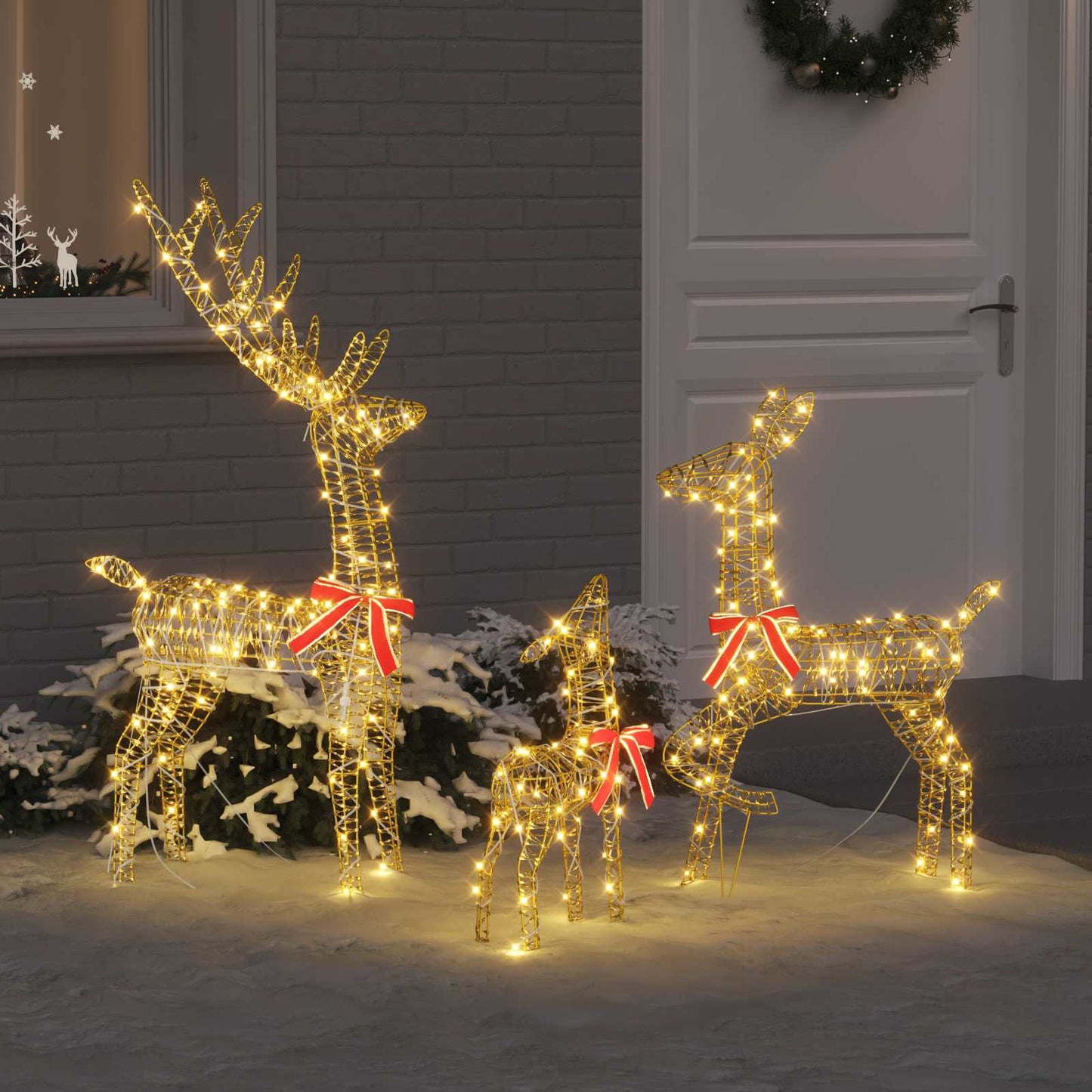 JUNG Vida Rentierfamilie mit 300 LEDs 3 pcs Warmweiß 67 x 26 x 127 cm PET