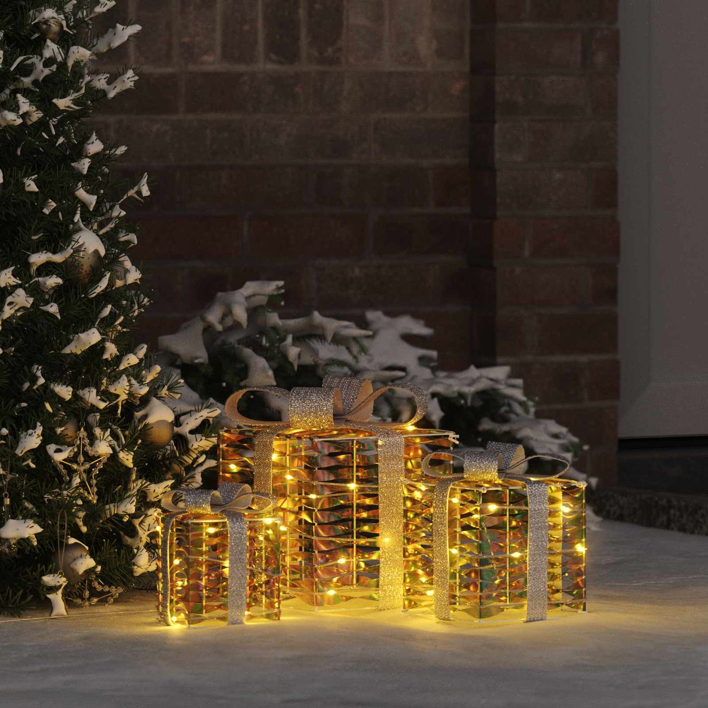 JUNG Vida Geschenkbox mit 60 LEDs 3 pcs Warmweiß 20 x 20 x 20 cm PET