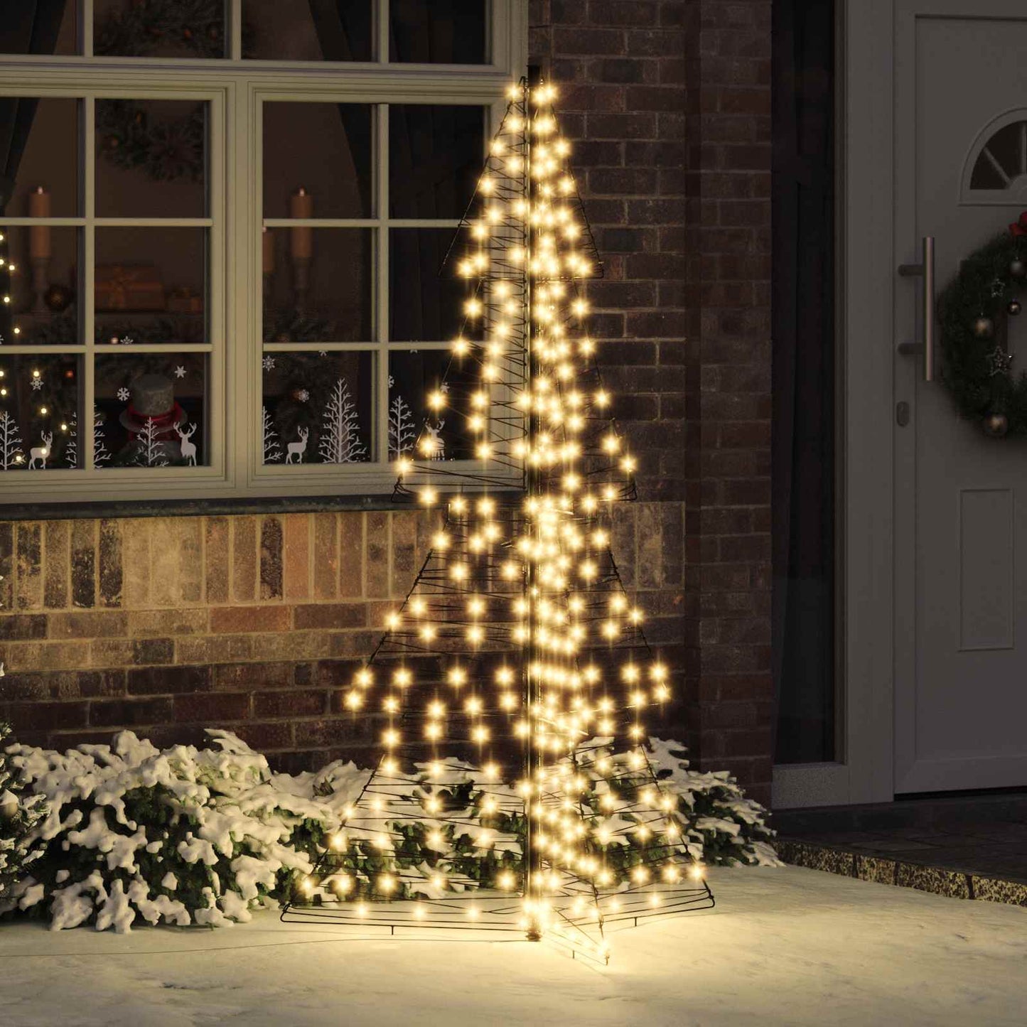 JUNG Vida Weihnachtsbaum mit 240 LEDs Warmes Weiß 180 cm Rattan