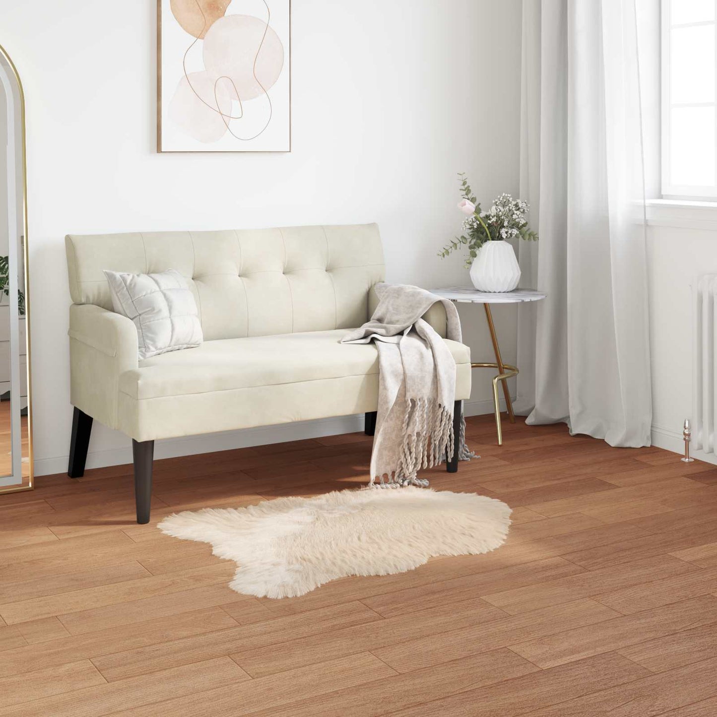 JUNG Vida Kunstschaffell Teppich Tafalla Beige 60 x 90 cm Polyester
