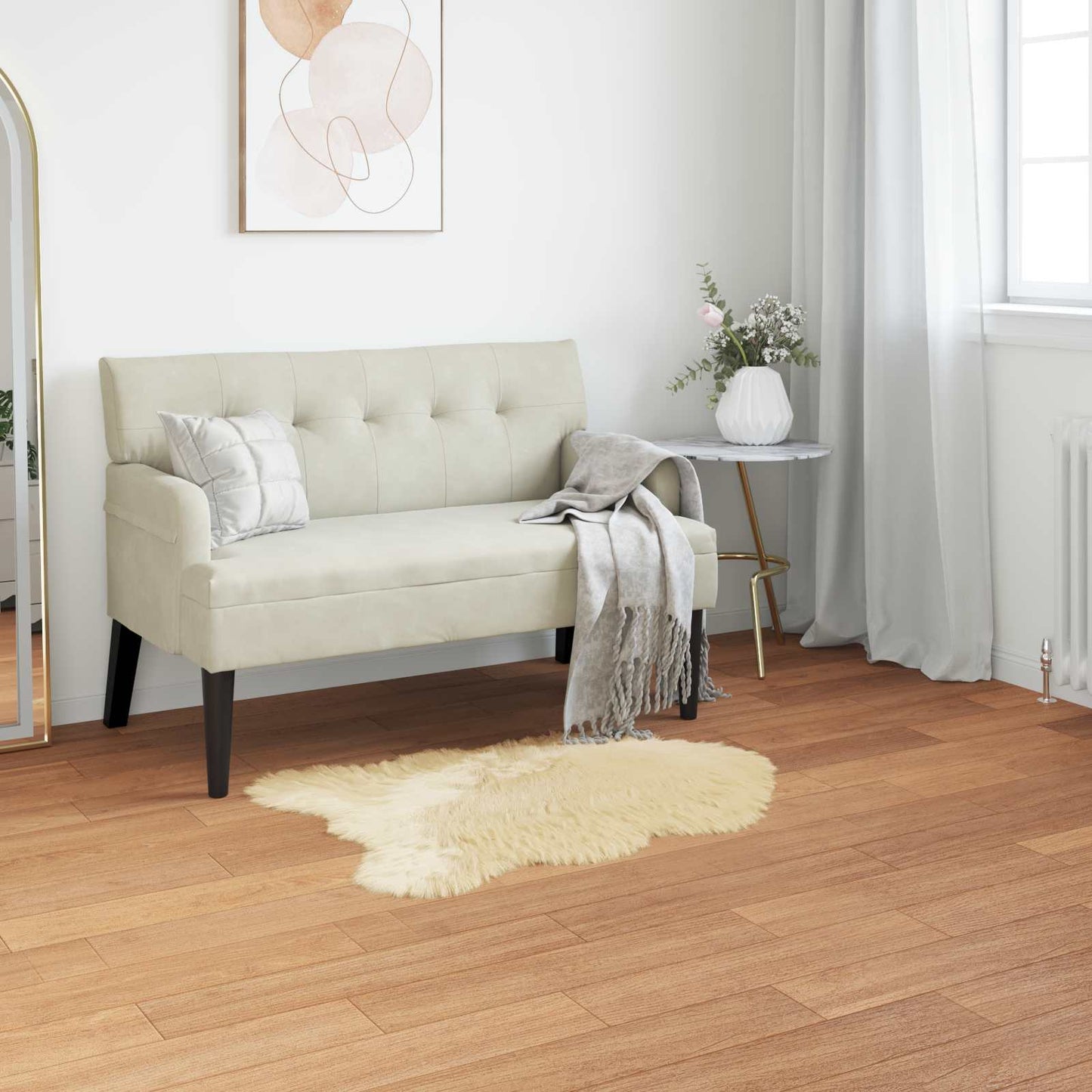 JUNG Vida Kunstschaffell Teppich Tafalla Creme 60 x 90 cm Polyester