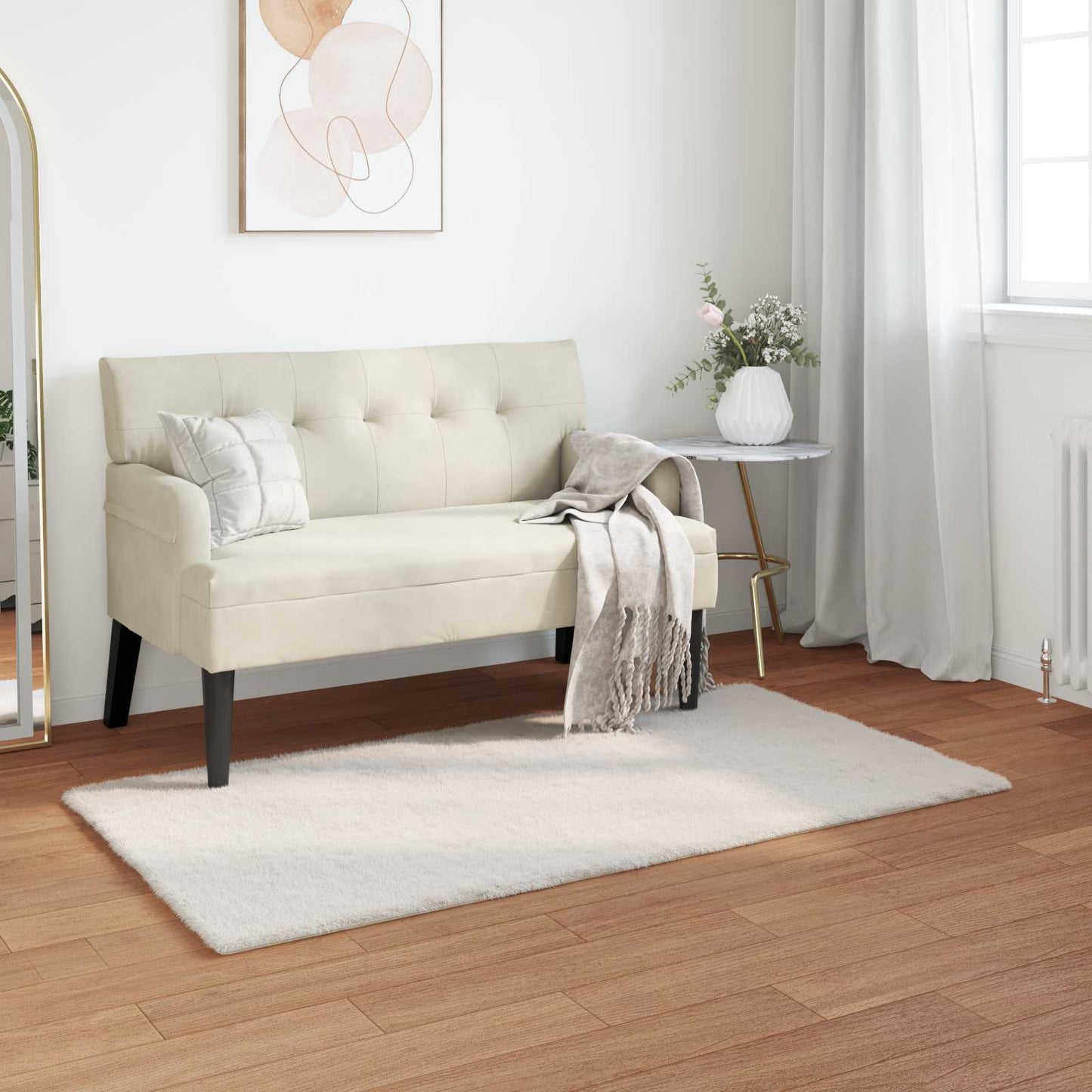 JUNG Vida Kunstfell Hasen Teppich Olite Creme 80 x 150 cm Polyester