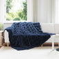 JUNG Vida Kunstfell Kaninchenfell Decke Marineblau 240 x 270 cm Polyester