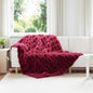 JUNG Vida Kunstfell Kaninchenfell Decke 4 pcs Bordeauxrot 150 x 220 cm