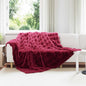 JUNG Vida Kunstfell Kaninchenfell Decke 4 pcs Bordeauxrot 220 x 240 cm