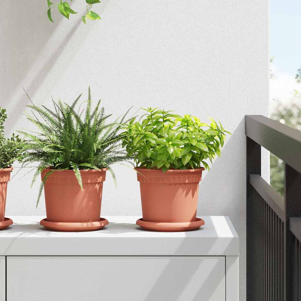 JUNG Vida Runder Blumentopf 24 pcs Ziegelrot Ø 15 x 12 cm Kunststoff