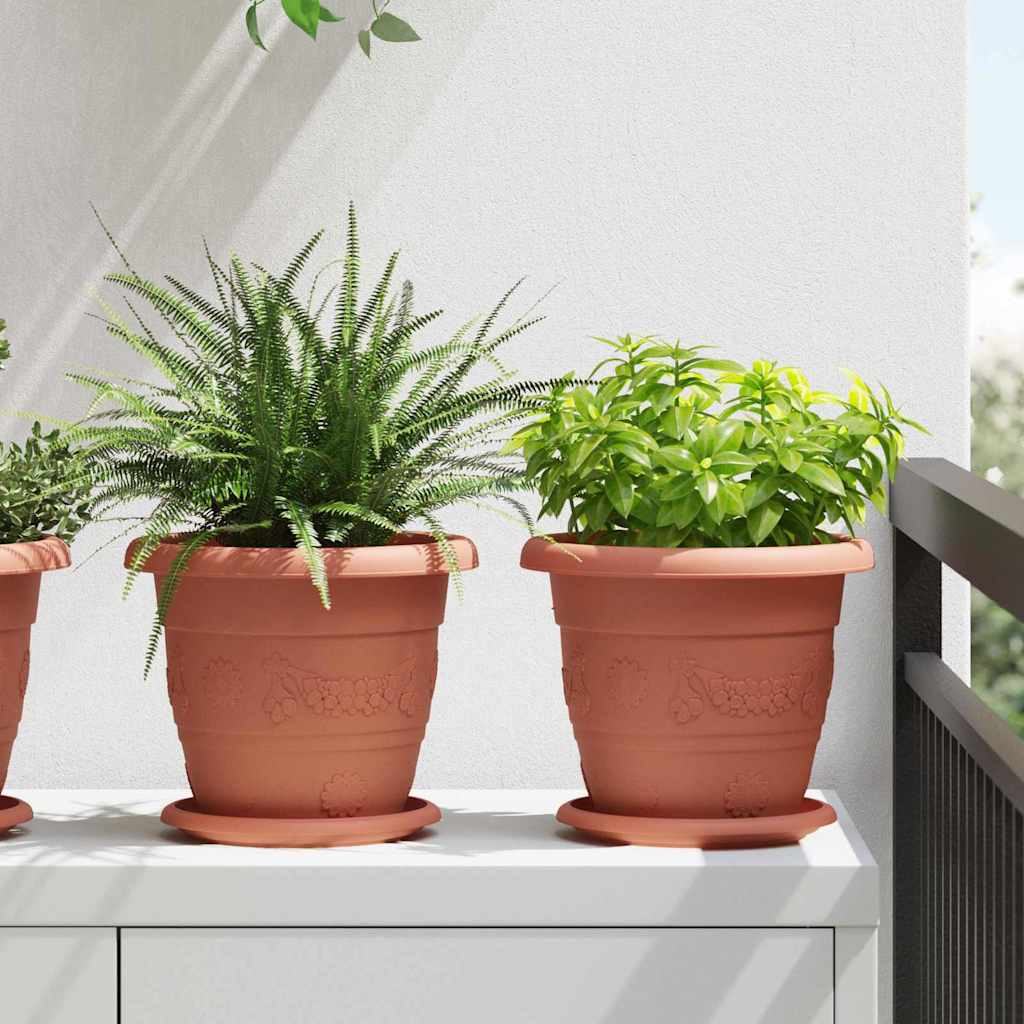 JUNG Vida Runde Blumenplatte 6 pcs Ziegelrot Ø 17,5 x 2 cm Kunststoff